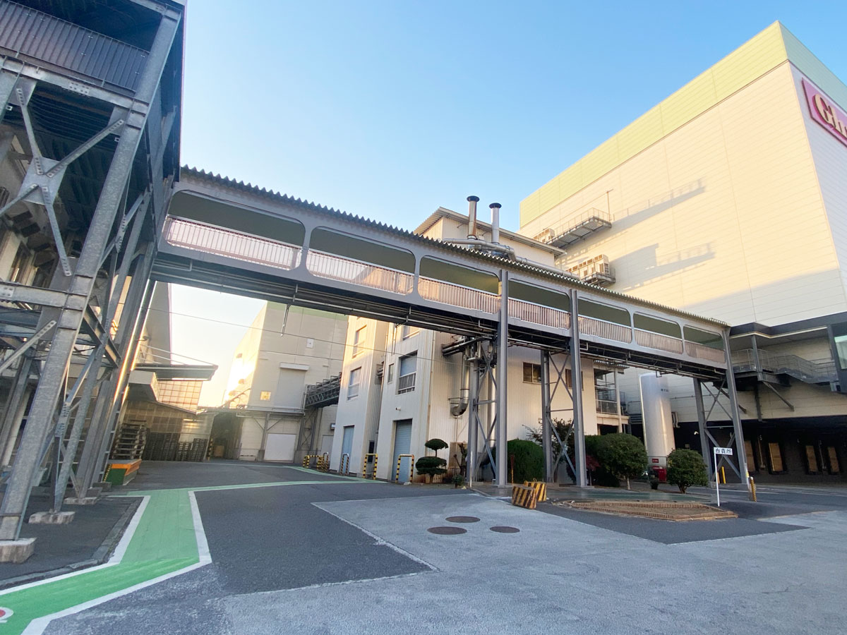ロッテ浦和渡り廊下鉄部塗装工事外観